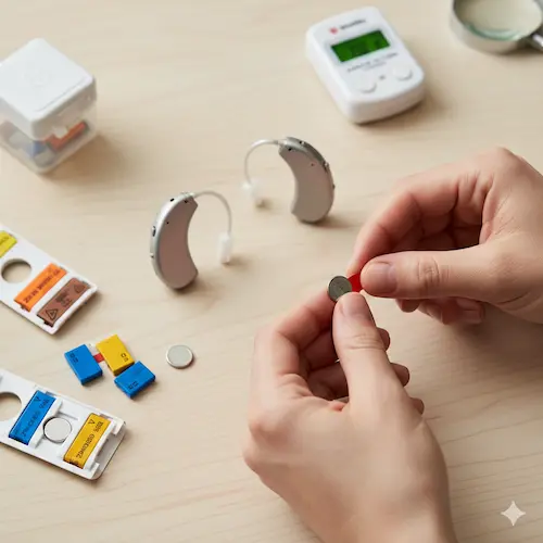 Manejo y cambio de pilas para audífonos - Guía de mantenimiento básico