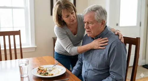 Maniobra de Heimlich en personas mayores con disfagia.
