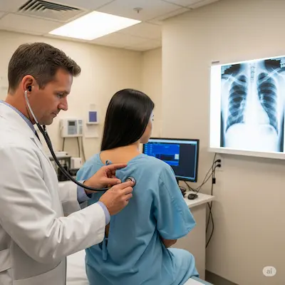 imagen de medico auscultando