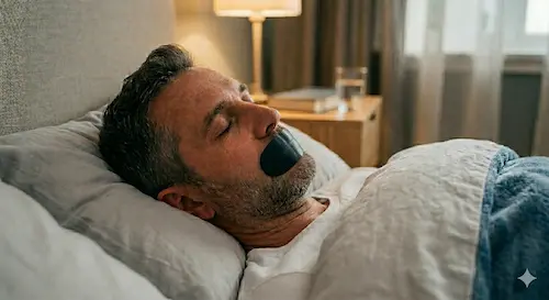 Ilustración de sellado labial para el sueño