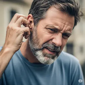 hombre que le pican los oidos